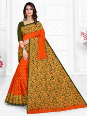 Vibrant orange body with a striking green border