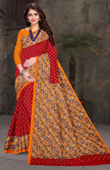 maroon pure cotton saree