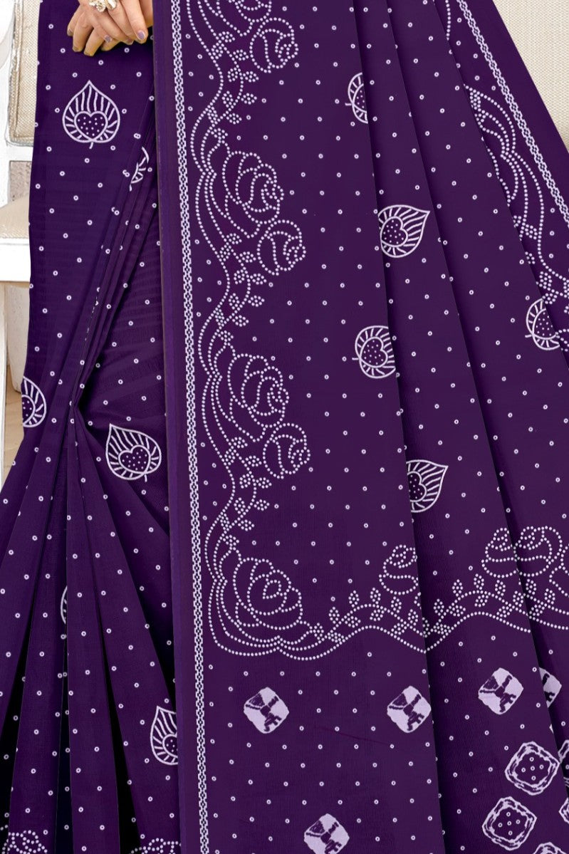 purple pure cotton saree