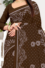brown pure cotton saree